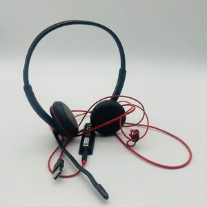 Plantronics Blackwire C3200 USB-A Wired On-Ear Headset Black Red C3210 C3220